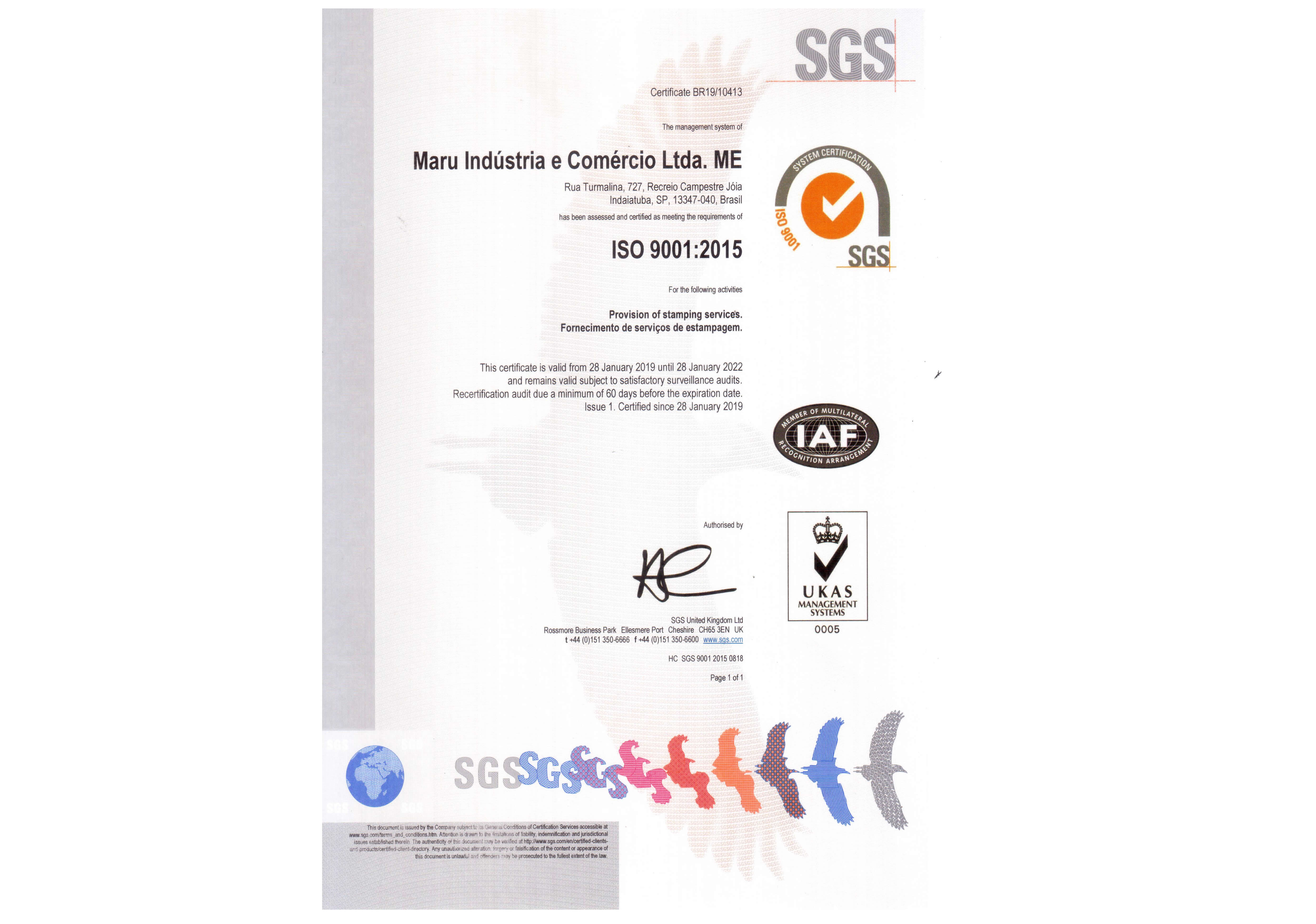 CERTIFICADOS DE QUALIDADE